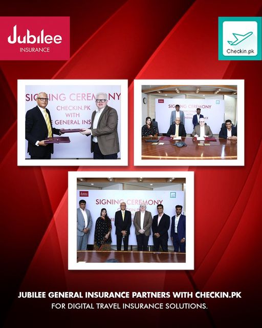 Jubilee General Insurance signs a partnership with Checkin.pk
